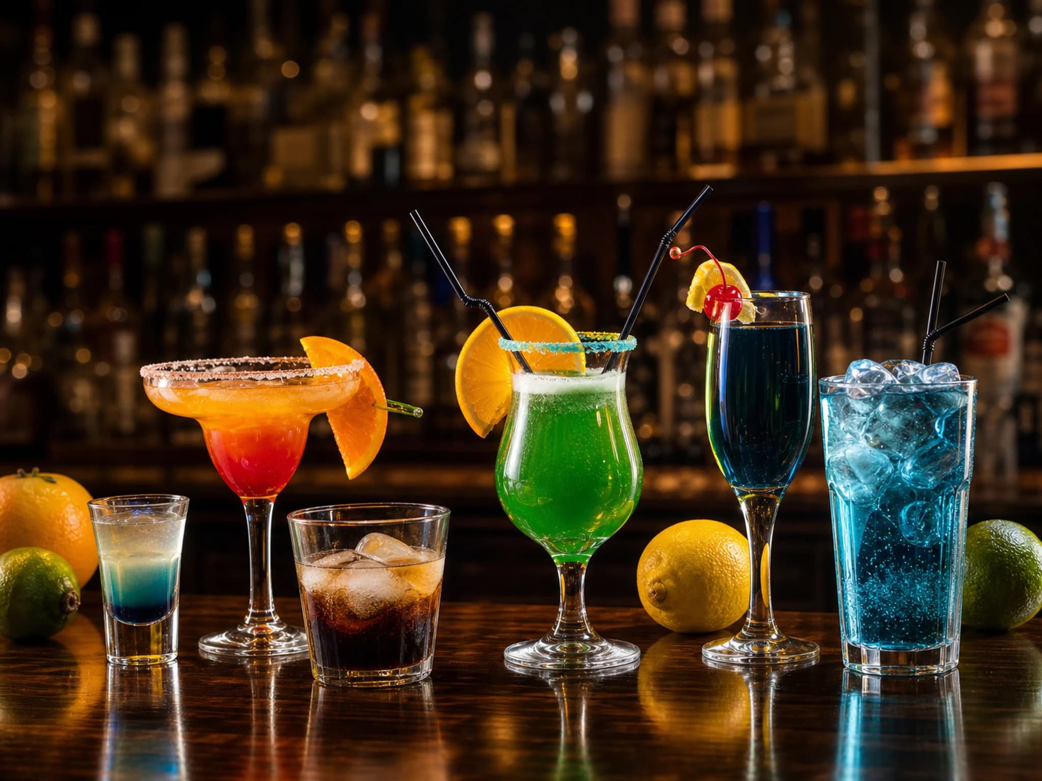 Koktejly a drinky na baru v Koktejl Baru